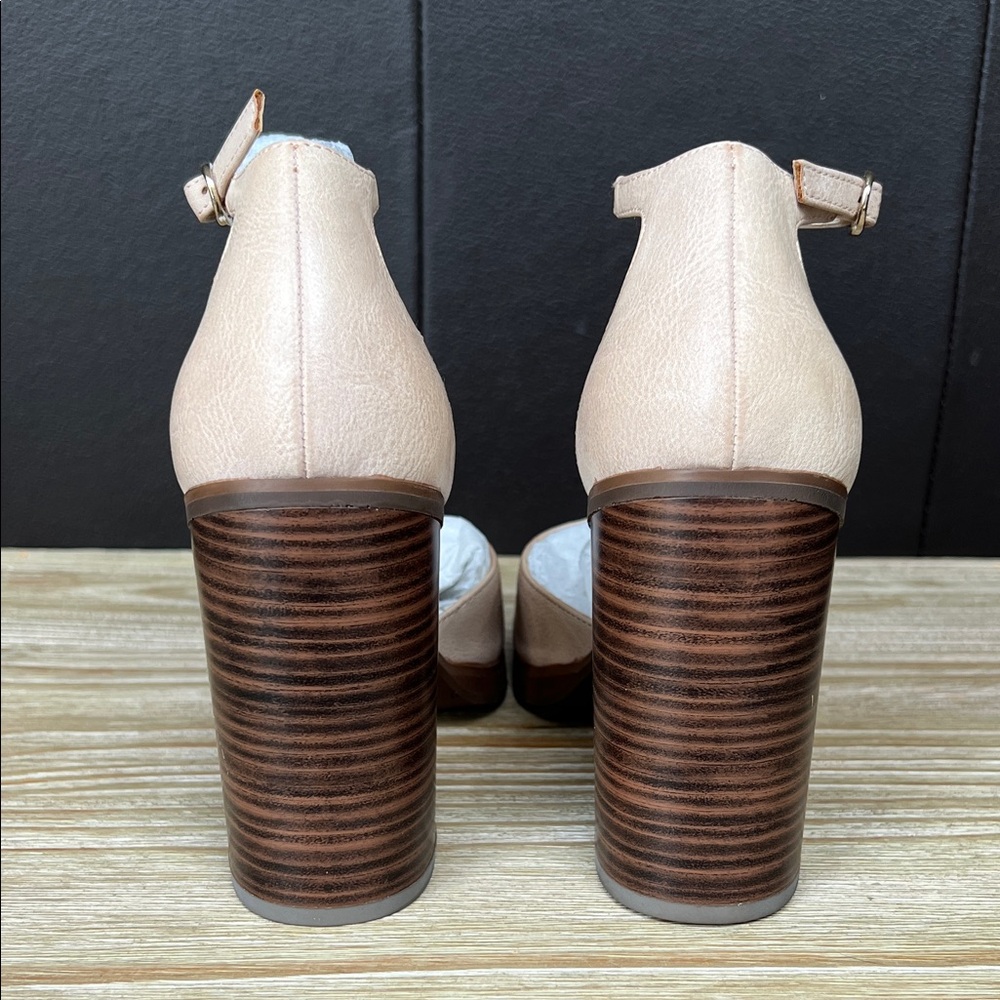 BC Footwear Nude T-Strap Heels - Picture 5 of 7